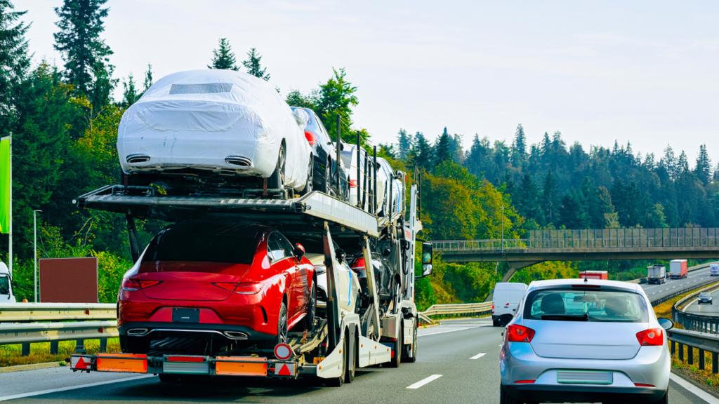 Inspecting a car for damage before transportation