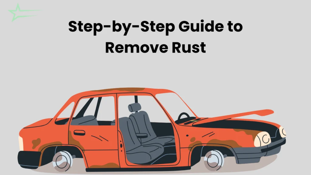 Applying rust remover solution to car body to eliminate corrosion