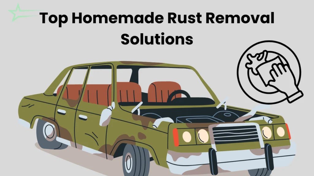 Car rust removal process with sandpaper and wire brush